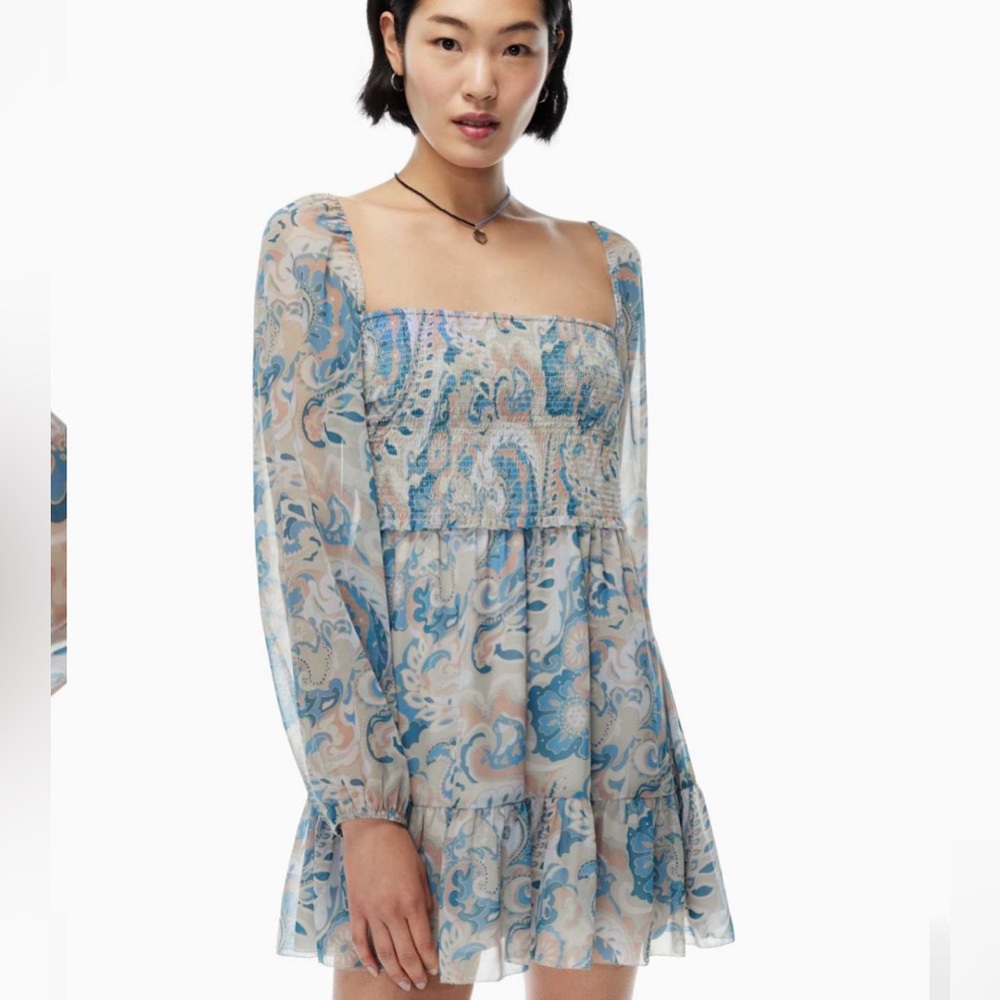 Aritzia wilfred tempest mini dress bouy blue S